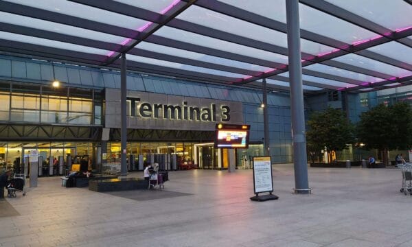 Entrance to terminal 3 at Gatwick Airport