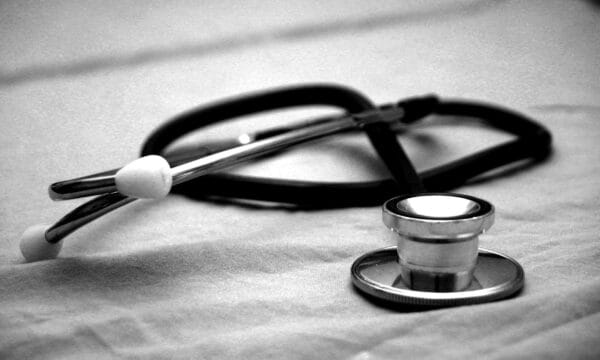 Stethoscope on a sheet