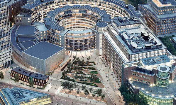Aerial render of the BBC White City