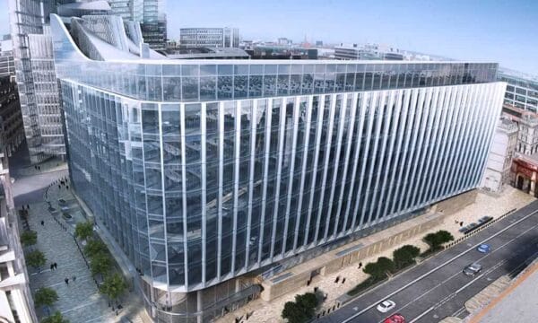 Render aerial view of the London Development Project