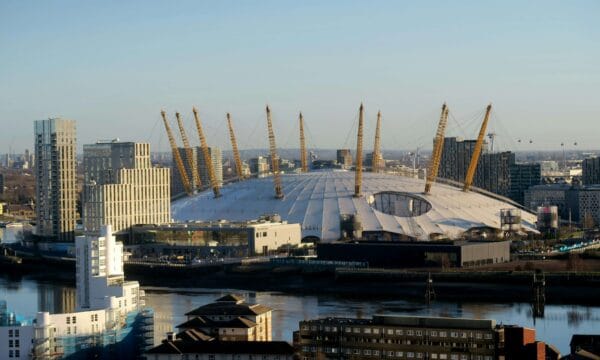 Aerial view of the o2 Dome in London
